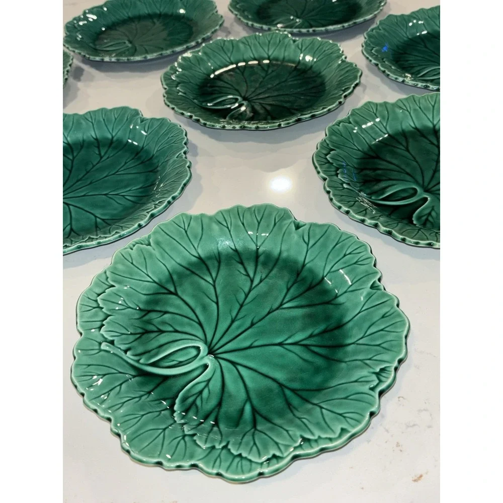 Vtg WEDGWOOD Majolica Etruria & Barlaston Cabbage Leaf 8